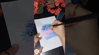 Acrylic background hack 💙🩷acrylicpainting art quotes [upl. by Yekim]