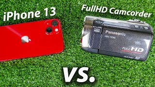 iPhone 13 vs Full HD Camcorder Panasonic HDCSD66 comparisson with test footage [upl. by Mathews]