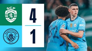 HIGHLIGHTS Sporting CP 41 Man City  Foden Gyorkeres hattrick amp Araujo goals [upl. by Callas]