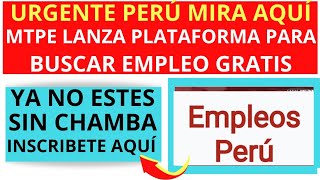 Empleos Perú mira ya puedes buscar trabajo aquíPlataforma [upl. by Murielle383]