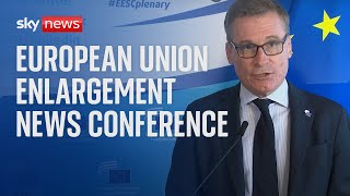 News conference on the imminent action for European Union enlargement [upl. by Fairlie]