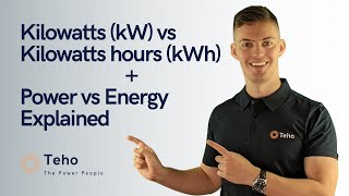 Whats The Difference Between Kilowatts kW VS Kilowatt hours kWh and Power VS Energy  Teho [upl. by Conover640]