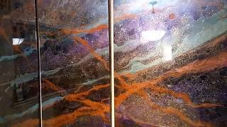 HUGE Resin Art  76quotx48quot Triptych by David Stein [upl. by Ridinger392]