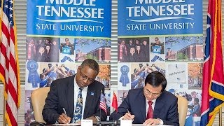 MTSU Guangxi University sign new exchange agreement [upl. by Namzaj]