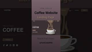 Coffee Website Using HTML amp CSS  Step by Step Tutorial  Fast Code [upl. by Aynod]