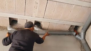 طريقة تركيب انابيب الصرف الصحيHow to install sewage pipes for the home in a professional manner▶️9 [upl. by Dex]