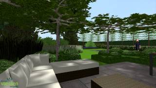 Herman Vaessen 3D tuinontwerp Renovatie villatuin met zwembad [upl. by Laekim78]