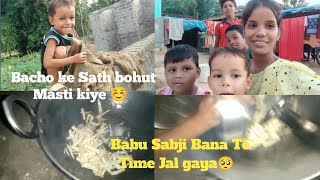 Sabji Banate Time Babu Ka Haath Jal Gaya 😭  Miss Krishu Vlogs  YouTube Video 😍 [upl. by Halivah]