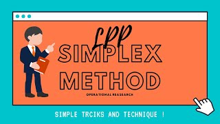 Simplex Method to solve Linear Programming Problems  Simple Tricks and Techniques [upl. by Anna-Diana663]