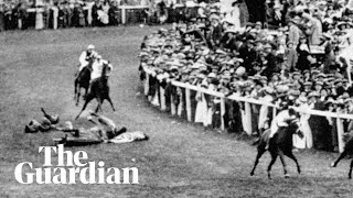 Suffragette Emily Davison knocked down by Kings horse at Epsom [upl. by Erund]