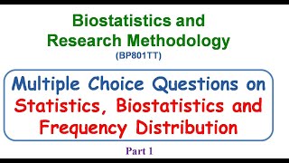 MCQ Part 1  Biostatistics and Research Methodology  Pharmaplanet [upl. by Yduj998]