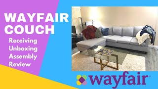 Wayfair Sectional Couch Unboxing amp Assembly amp Review  Ritherhithe Sectional [upl. by Vanhomrigh267]