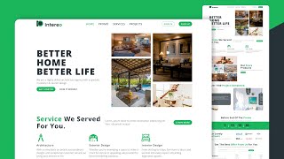 Design Captivating Interior amp Exterior Home Design Agency Website  HTML CSS amp Vanilla JS Tutorial [upl. by Godden]