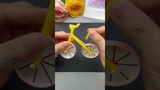 Cómo hacer bicicleta con popotes o pitillos  Ideas de manualidades fáciles de hacer en casa [upl. by Eekaz499]