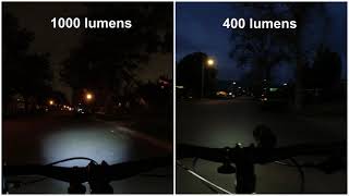 Bike light 1000 lumens vs 400 lumens [upl. by Hiro]