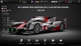 Gran Turismo 7 Toyota TS050 Hybrid16 800pp tune NEW Sardegna Gr1 record holder beating the R18 [upl. by Ludovika]