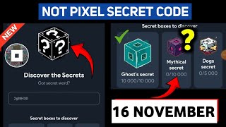 Not Pixel Secret Word  Not Pixel Airdrop Secret Code Today  Not Pixel Airdrop Secret Code [upl. by Chucho]