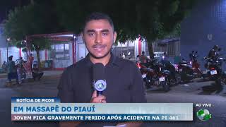 Em Massapê do Piauí jovem fica gravemente ferido após acidente na PI461 [upl. by Zildjian6]