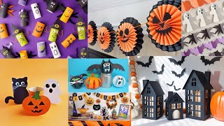 Halloween Party decoration ideas with White paper  Halloween decorations ideas 2023 [upl. by Lleruj]