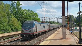 Amtrak and MARC Trains at Odenton Station [upl. by Aruat]