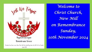 British Legion Service of Remembrance from Christ Church New Mill 10th November 2024 [upl. by Kir]