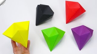 How to make paper diamond Easy paper crafts [upl. by Sackman388]