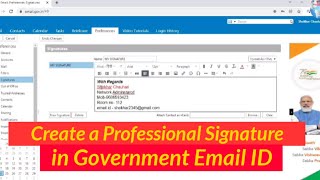 How to Create a NIC Government Email ID Signature with Images Social Icons amp Logo Tutorial [upl. by Nnateragram]