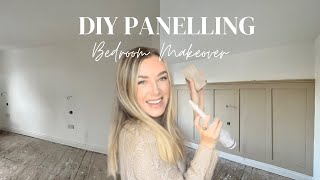 DIY WALL PANELLING  Bedroom Makeover [upl. by Icnan]