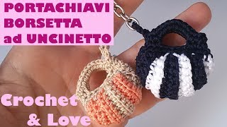 Tutorial borsetta portachiavi ad uncinetto sub Eng y Esp [upl. by Ekim]