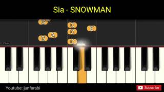 Sia  SNOWMAN  piano easy right hand [upl. by Kingsbury587]