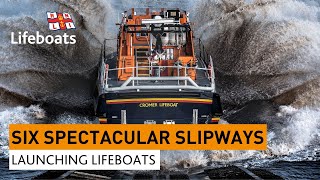 Six Spectacular Slipways  Launching Lifeboats at the RNLI [upl. by Hamas]