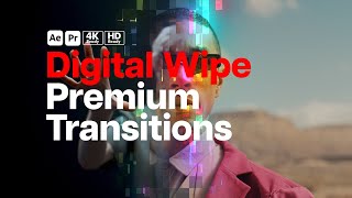 Premium Transitions Digital Wipe After Effects Template  Premiere Pro MOGRTs [upl. by Llirred]