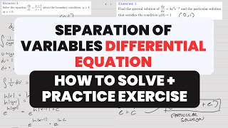 How to SOLVE Separable First Order Differential Equations  Practice Exercises [upl. by Madel]