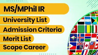 MPhil In IR In Pakistan  MPhil IR Eligibility Criteria  MPhil IR Admission 2022 [upl. by Ahseen226]