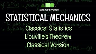 Statistical Mechanics  Classical Statistics  Liouville’s Theorem  Classical Version [upl. by Ellehctim]