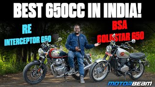 RE Interceptor 650 vs BSA Goldstar 650  Classiest 650 In Town  MotorBeam [upl. by Bainbrudge420]