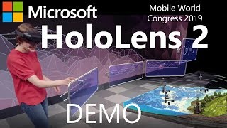 Microsoft HoloLens 2 Demo  Mobile World Congress 2019 Julia Schwarz hololens2 [upl. by Delainey]