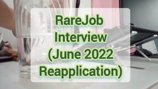 Actual RareJob Interview June 2022 Updated Questions [upl. by Merriman]