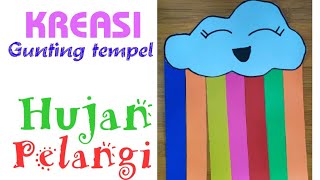 Creativity for children how to make rainbow Kreativitas untuk anak2 menggunting amp menempel pelangi [upl. by Westhead]