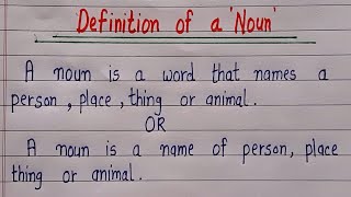 Definition of Noun  what is noun  Parts of speech  English Grammar growwithuma [upl. by Augusto]