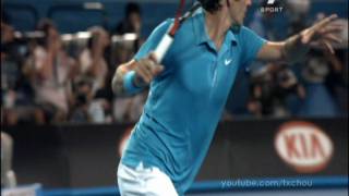 Roger Federer  Super Slow Motion Running Topspin Reverse Forehand [upl. by Kwon]