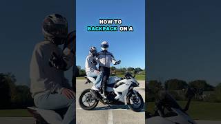 How To Backpack On A Motorcycle ninja400 motorcycle sportbike bike [upl. by O'Meara400]