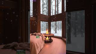 Winter Wonderland Indoors Campfire amp Snow Magic Winter IndoorCampfire RelaxingAmbience [upl. by Dnalkrik]