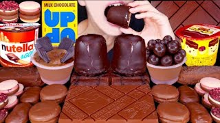 Jimmy ASMR chocolate nutella ice cream pudding candy marshmallow Mukbang bites only [upl. by Charlean]