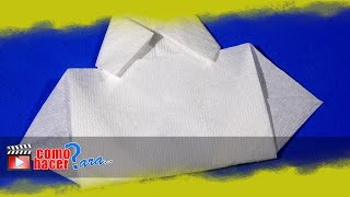 Como Doblar una Servilleta de Papel o Tela con Forma de CAMISA [upl. by Akiemahs]