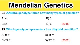 Mendelian Genetics  Inheritence and Variation MCQ Class 12 [upl. by Llednil440]