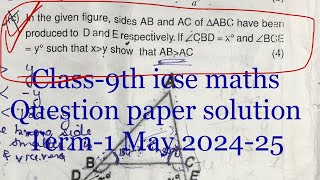 Class9th icse maths In the given figure sides AB and AC of triangle ABC have been produced to D [upl. by Pollak]