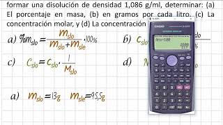 Como calcular  peso gL molaridad y normalidad con la densidad audio mejorado [upl. by Oak]