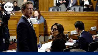 Moment Mark Zuckerberg apologizes to families of children harmed online [upl. by Adamsen970]