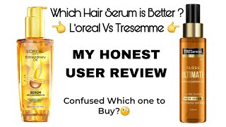 Loreal Extraordinary Oil Serum VS Tresemme Gloss Ultimate Oil Serum  Hair Serum Comparison  HINDI [upl. by Hernandez]